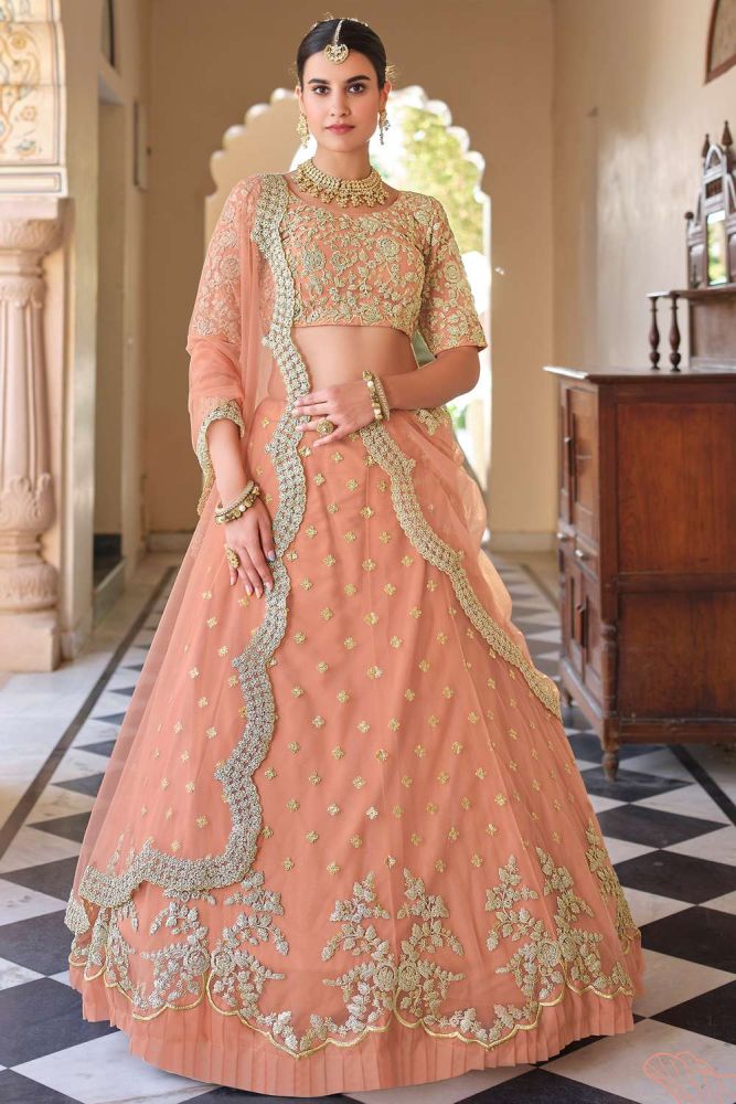 Peach lehenga choli clearance