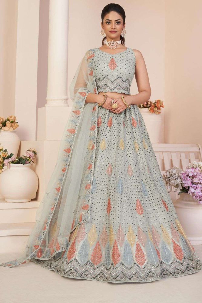 Grey wedding lehenga store