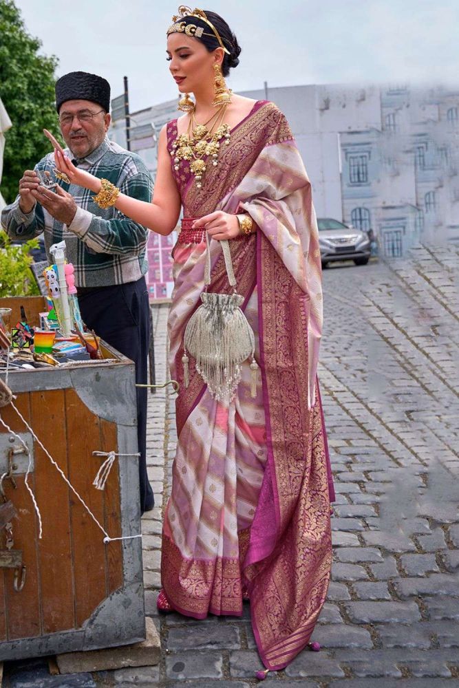 Buy Silk Party Wear Saree in Magenta with Blouse Online SR25821 Shopkund