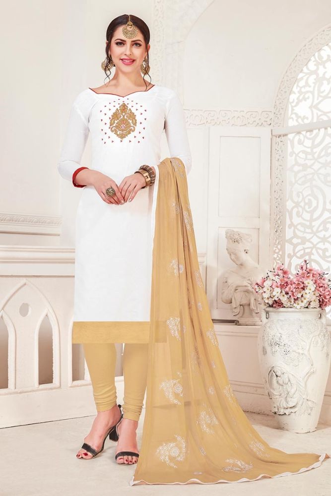 White colour churidar online discount