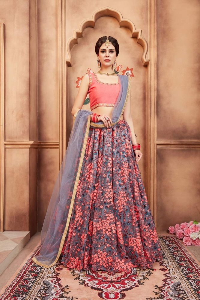 Grey lehenga online hotsell