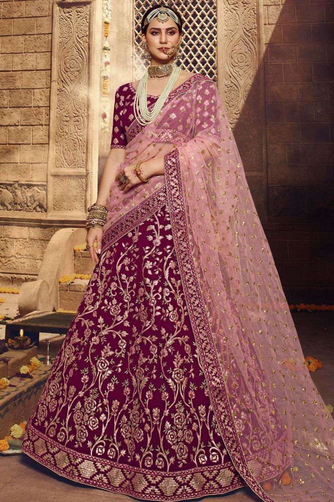 Magenta color lehenga choli outlet