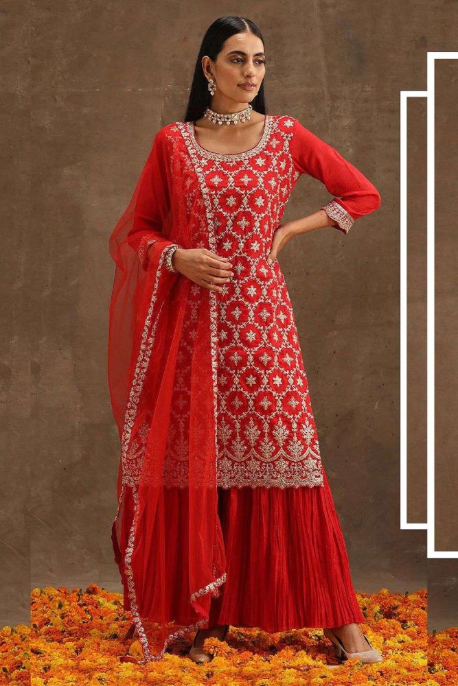 Red churidar sales