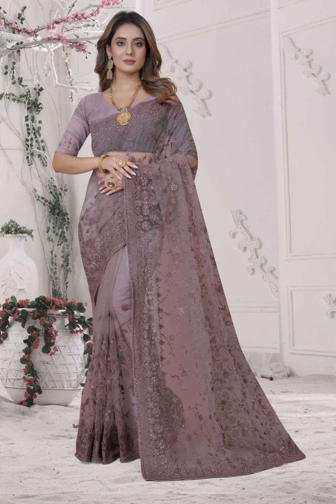 Gown made from net saree shop