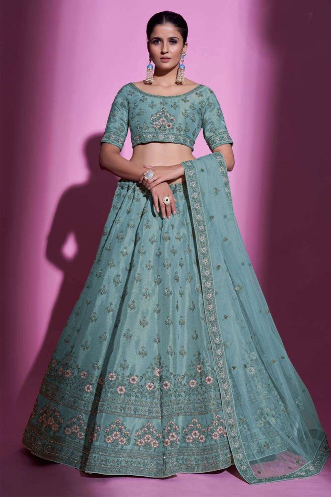 Firozi lehenga choli best sale